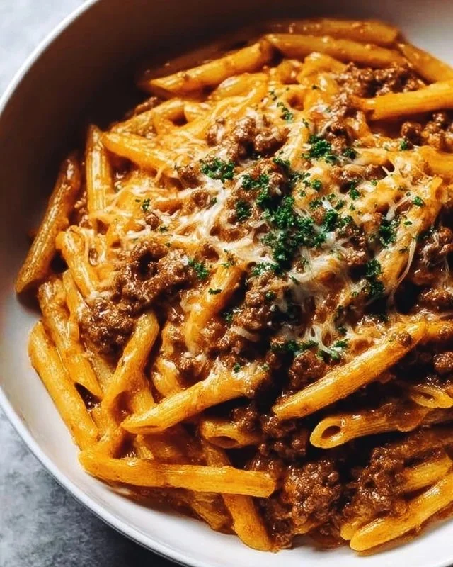 Creamy High Protein Beef Pasta