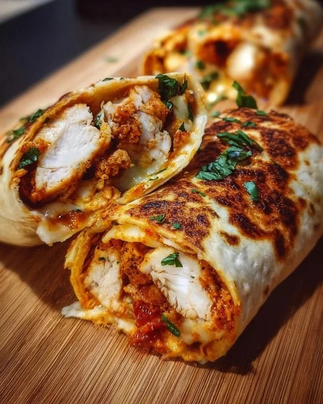 Crispy Air Fryer Chicken & Mozzarella Wraps