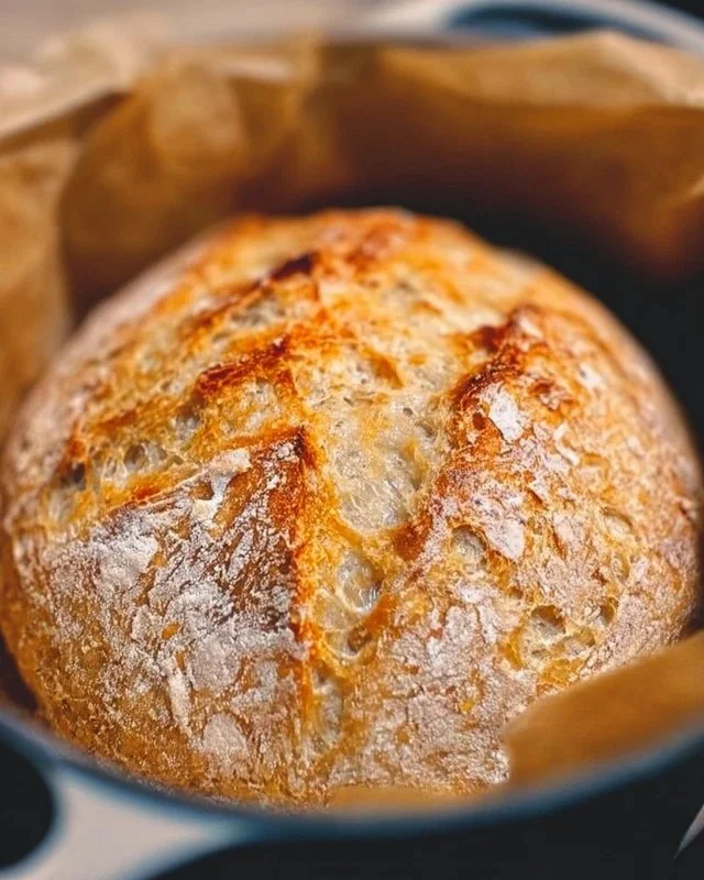 Dutch Oven No Knead Crusty Bread