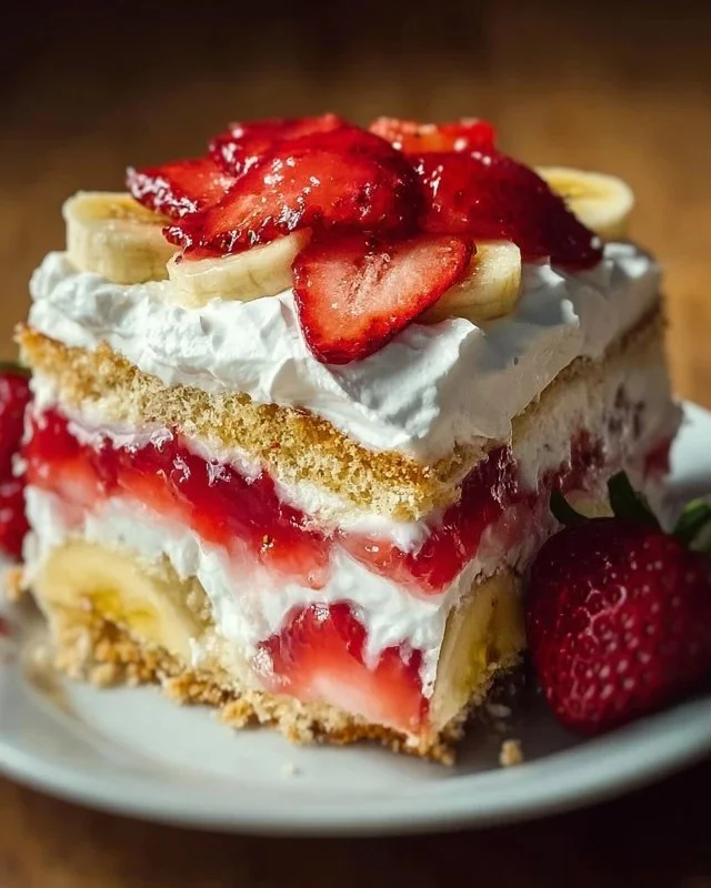 Half Strawberry Shortcake Half Banana Pudding Cake Recipe