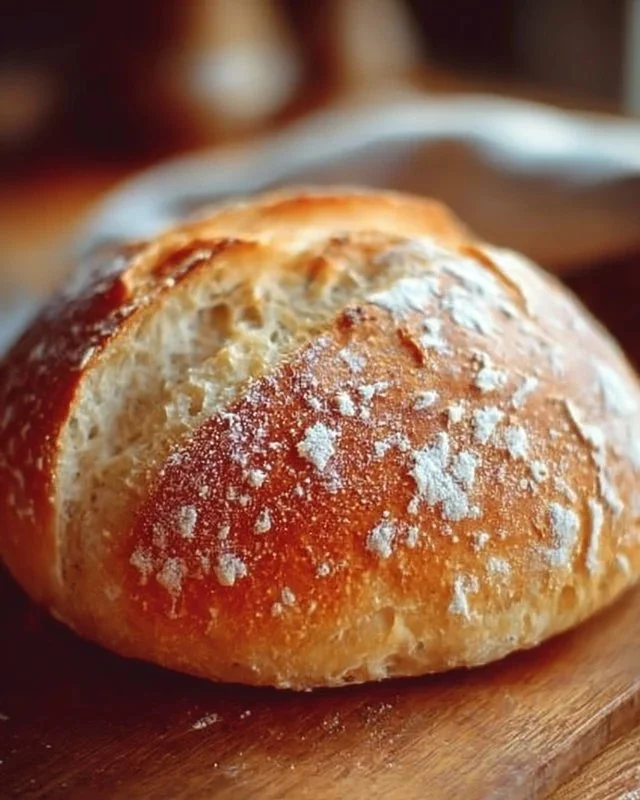 Freshly baked homemade bread loaf on a wooden cutting board