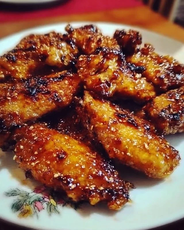 Delicious Pineapple-Teriyaki Wings served with a vibrant garnish