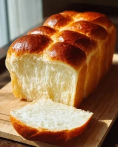 Soft milk bread fresh out of the oven, golden and fluffy
